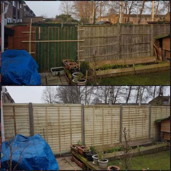 Home View Landscapes - Before and After Wooden Fencing