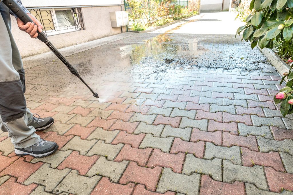 Pressure washing drive